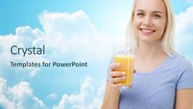  Presentation with blue food - Cool new PPT theme with shake from glass over blue backdrop and a sky blue colored foreground