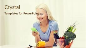  Presentation with healthy food - Amazing theme having healthy eating vegetarian food dieting backdrop and a cream colored foreground