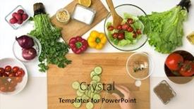  Presentation with pov - Beautiful slide set featuring healthy-eating-vegetarian-food backdrop and a yellow colored foreground