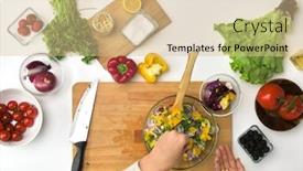  Presentation with pov - PPT layouts with healthy-eating-vegetarian-food background and a lemonade colored foreground