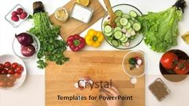  Presentation with pov - Colorful slide deck enhanced with healthy-eating-vegetarian-food backdrop and a yellow colored foreground