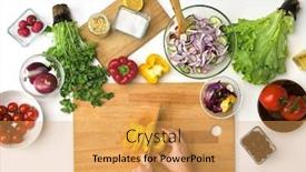  Presentation with pov - Cool new presentation with healthy-eating-vegetarian-food backdrop and a yellow colored foreground