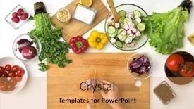  Presentation with pov - Presentation theme enhanced with healthy-eating-vegetarian-food background and a yellow colored foreground