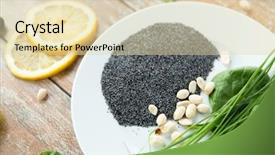  Presentation with healthy eating - Presentation design having healthy eating vegetarian super food background and a lemonade colored foreground