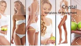  Presentation with women health - Beautiful presentation design featuring healthy eating vitamins and nutrition backdrop and a coral colored foreground