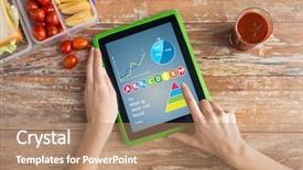  Presentation with food technology - Beautiful slide deck featuring healthy eating vitamins dieting technology backdrop and a coral colored foreground