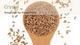  Presentation with white healthy food - Colorful presentation theme enhanced with healthy-emmer-farro-wheat-grain backdrop and a cream colored foreground
