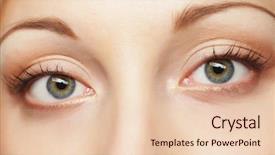  Presentation with human eye - Presentation design consisting of healthy eyes - macro image of human eye background and a lemonade colored foreground