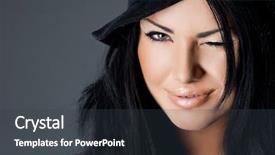  Presentation with sexy - PPT theme consisting of healthy eyes - sexy fashionable woman with hat background and a  colored foreground