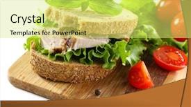  Presentation with meeting red white blue - Cool new slide set with healthy fast food - delicious sandwiches with meet isolated backdrop and a yellow colored foreground