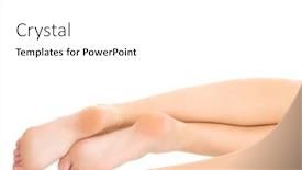  Presentation with feet - Presentation consisting of footcare - healthy female feet background and a white colored foreground