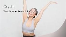  Presentation with basic - Colorful PPT layouts enhanced with healthy-female-isolated-on-white backdrop and a white colored foreground