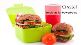  Presentation with healthy lunchbox - Cool new presentation theme with healthy filled red lunchbox backdrop and a  colored foreground