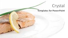  Presentation with salmon dish - Amazing presentation having healthy-fish-cuisine-baked-pink backdrop and a white colored foreground