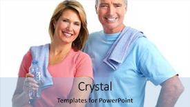  Presentation with exercise sport - Amazing slide deck having healthy fitness elderly couple sport backdrop and a light blue colored foreground