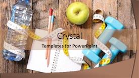  Presentation with meal planning - Beautiful slides featuring healthy fitness meal diet plan backdrop and a coral colored foreground