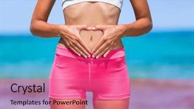  Presentation with fitness pregnancy - Theme with healthy fitness woman with good background and a coral colored foreground