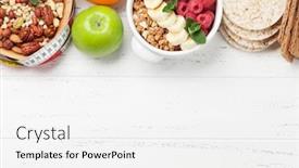  Presentation with healthy food - Amazing presentation design having healthy food and fitness concept backdrop and a white colored foreground
