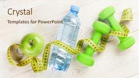  Presentation with healthy food - Amazing presentation theme having healthy food and fitness concept backdrop and a sky blue colored foreground