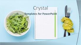  Presentation with weigh loss - Presentation design enhanced with healthy-food-and-weigh-loss background and a sky blue colored foreground