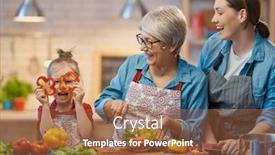  Presentation with grandma - Audience pleasing theme consisting of healthy-food-at-home-happy backdrop and a red colored foreground