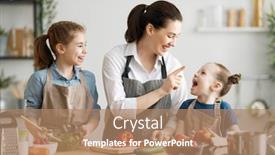  Presentation with healthy food - Slides having healthy-food-at-home-happy background and a coral colored foreground