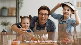  Presentation with family children - Presentation having healthy-food-at-home-happy background and a coral colored foreground