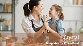  Presentation with food for health - Beautiful presentation theme featuring healthy-food-at-home-happy backdrop and a coral colored foreground