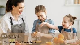  Presentation with healthy juice - Amazing slide set having healthy-food-at-home-happy backdrop and a coral colored foreground