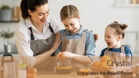  Presentation with healthy juice - Beautiful PPT theme featuring healthy-food-at-home-happy backdrop and a coral colored foreground