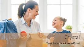  Presentation with healthy food - Presentation design consisting of healthy-food-at-home-happy background and a coral colored foreground