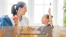  Presentation with healthy food - Presentation design having healthy-food-at-home-happy background and a coral colored foreground