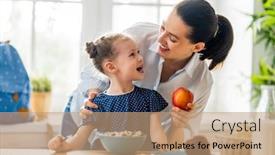  Presentation with school family - Presentation theme consisting of healthy-food-at-home-happy background and a coral colored foreground