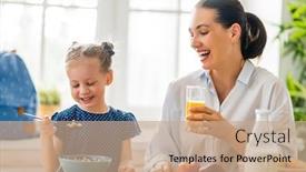 Presentation with school family - Slide deck featuring healthy-food-at-home-happy background and a coral colored foreground