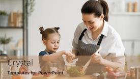  Presentation with healthy food - Amazing presentation design having healthy-food-at-home-happy backdrop and a coral colored foreground