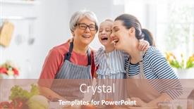  Presentation with healthy food - Presentation theme with healthy-food-at-home-happy background and a coral colored foreground