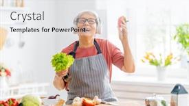  Presentation with healthy food - Presentation theme with healthy-food-at-home-happy background and a sky blue colored foreground