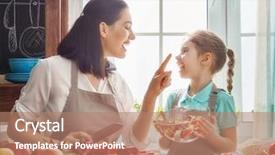  Presentation with food for health - Presentation design enhanced with healthy food at home happy background and a coral colored foreground