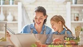  Presentation with healthy food - Amazing slide deck having healthy food at home happy backdrop and a coral colored foreground