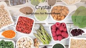  Presentation with white healthy food - Cool new presentation theme with healthy food called super foods backdrop and a coral colored foreground