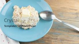  Presentation with blue food - Slides consisting of healthy-food-classic-porridge background and a light blue colored foreground