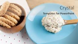  Presentation with blue food - Colorful theme enhanced with healthy-food-classic-porridge backdrop and a lemonade colored foreground
