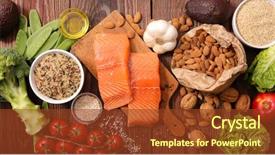  Presentation with healthy indian food - Cool new slides with healthy food composition backdrop and a tawny brown colored foreground