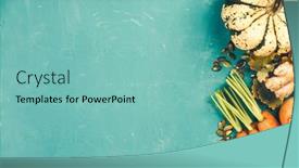  Presentation with healthy food - Presentation consisting of healthy-food-cooking-background-vegetable background and a seafoam green colored foreground