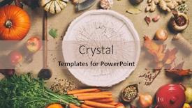  Presentation with rustic healthy - PPT theme consisting of healthy-food-cooking-background-vegetable background and a coral colored foreground