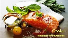  Presentation with healthy food - Amazing slides having healthy food diet or cooking backdrop and a tawny brown colored foreground