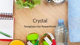  Presentation with tape measure - Audience pleasing slide deck consisting of healthy food dumbells tape measure backdrop and a lemonade colored foreground