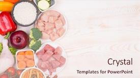  Presentation with dog food - Colorful presentation theme enhanced with healthy food for a dog backdrop and a lemonade colored foreground