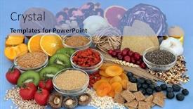  Presentation with health diet - Colorful theme enhanced with healthy-food-for-a-high backdrop and a light blue colored foreground