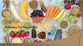  Presentation with copd - Beautiful PPT theme featuring healthy-food-for-asthma-sufferers backdrop and a yellow colored foreground